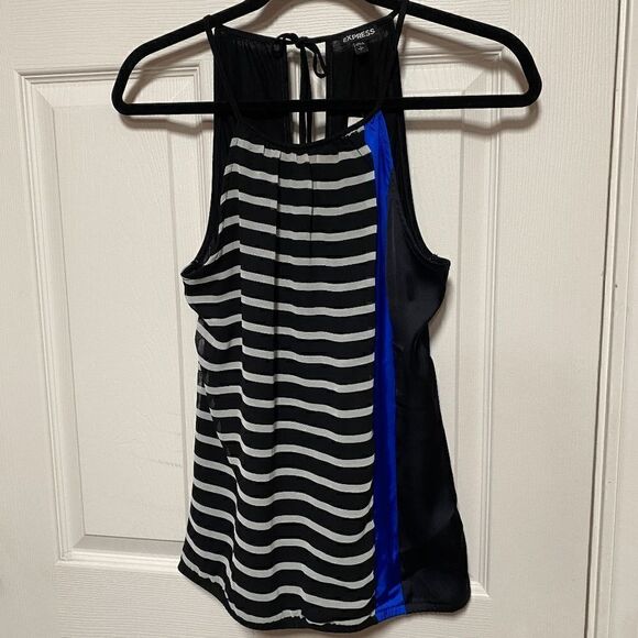 Express Womens Pullover Cami Top Black Color block Stripes Sz S NWT - Picture 4 of 7